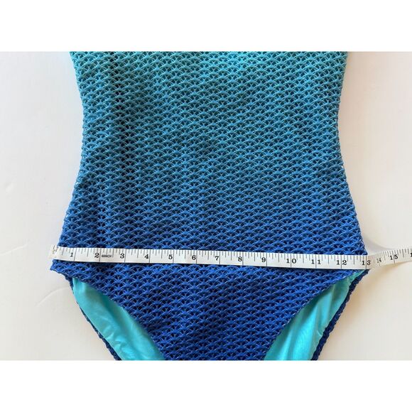NWT Trina Turk Women's Sun Opal One-Piece Swimsuit in Moon Blue Ombre Size 4 - Picture 13 of 13